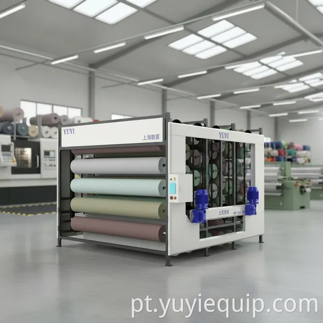 Equipamento de armazenamento de rolo de tecido pequeno com busca automática de material